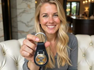 Leather Keychain Sturdy Strong Drift Look